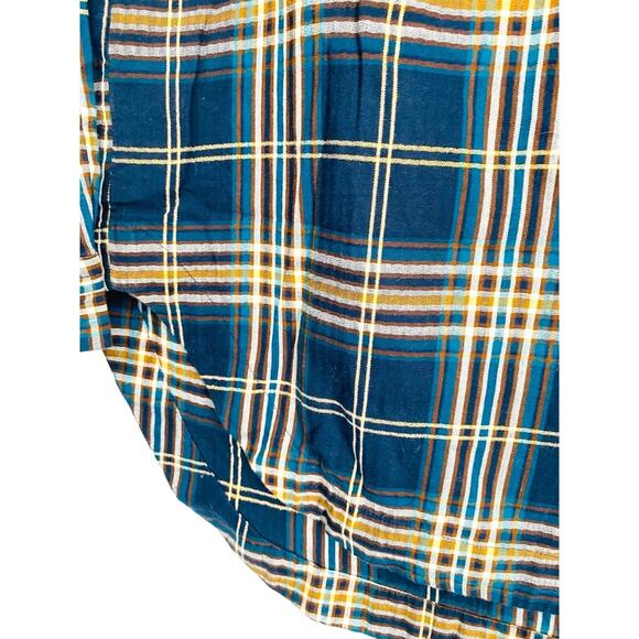 Ann Taylor LOFT XS Cotton Blue Plaid Collared Tunic Shirt Top - Picture 5 of 8